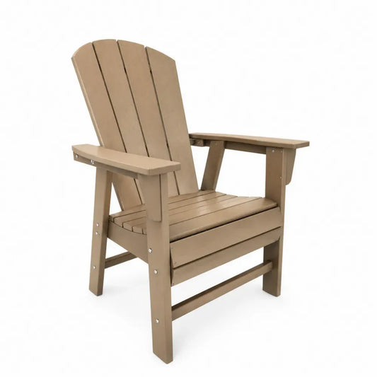 Adirondack Gartenstuhl Armlehnstuhl HDPE rechteckig Sandbraun mit Lattenstruktur 75 x 87 x 92 cm